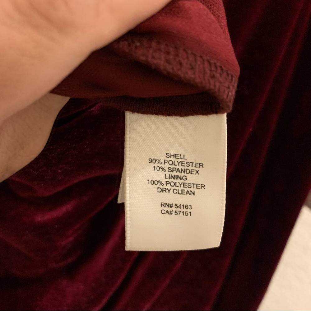 Eliza J women’s NWT burgundy cowl neck velvet gathered formal dress size 14W - Picture 9 of 9
